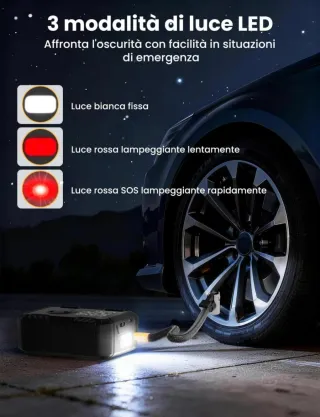 Mini Compressore Aria Portatile Power Bank LCD