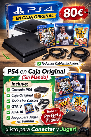 PS4 (1TB) en Caja Original + Juegos (Sin Mando)