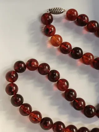 Collana vintage perle colore miele