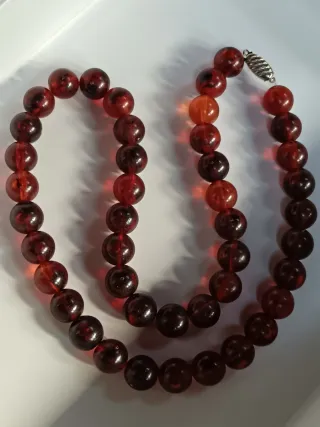 Collana vintage perle colore miele