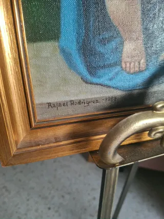 Oleo sobre lienzo Virgen y Niño