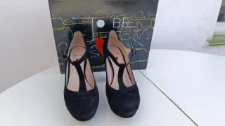 Zapatos invitada piel negra, Talla 36. Marca To Be