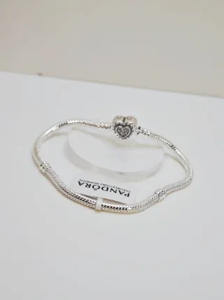 Pulsera Pandora Corazón Plata 19cm