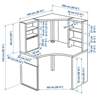 Scrivania angolare Ikea MICKE Bianca