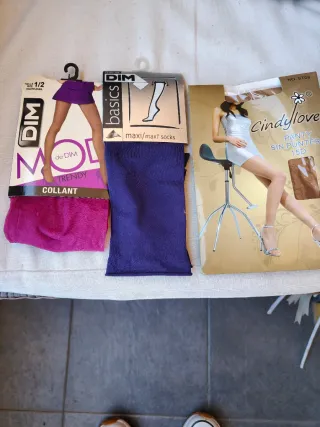 Conjunto de medias y leotardo,enteras y medias.