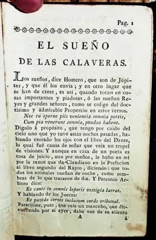 LIBRO ANTIGUO. FCO. DE QUEVEDO (1788)
