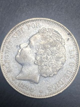 Moneda 2 Pesetas Alfonso XIII 1894 EBC