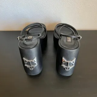 Naked Wolfe sandali zeppa neri