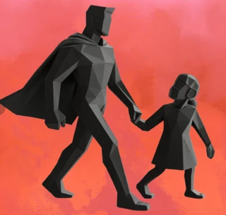 Escultura Pai e Filho Preto