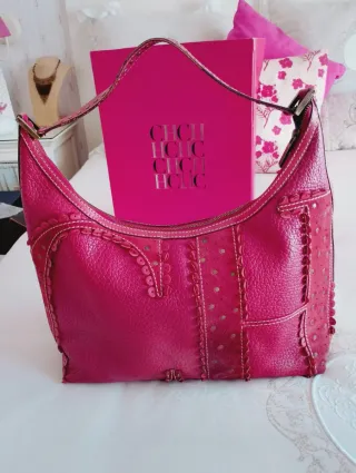 Bolso Carolina Herrera rojo original de piel