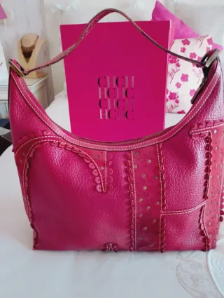 Bolso Carolina Herrera rojo original de piel