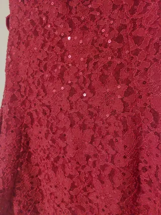 Vestito corto pizzo rosso con paillettes Tg S