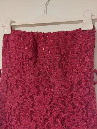 Vestito corto pizzo rosso con paillettes Tg S