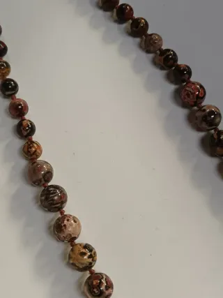Collana pietre dure marroni e multicolore Diaspro