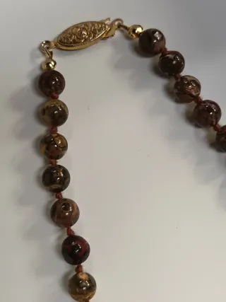 Collana pietre dure marroni e multicolore Diaspro