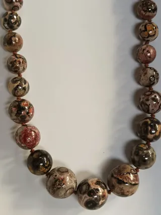 Collana pietre dure marroni e multicolore Diaspro