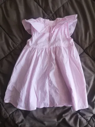 Vestido infantil riscas rosa