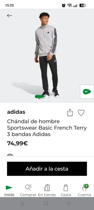 Chándal Adidas Hombre Gris y negro original
