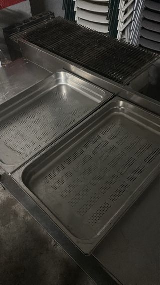 2 Bandejas Acero Inoxidable Doble Fondo