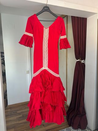Vestido Flamenca Rojo Volantes