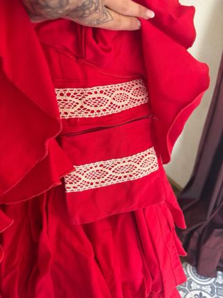 Vestido Flamenca Rojo Volantes