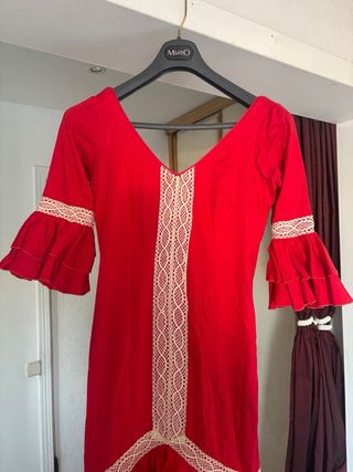 Vestido Flamenca Rojo Volantes