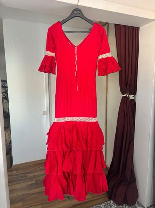 Vestido Flamenca Rojo Volantes