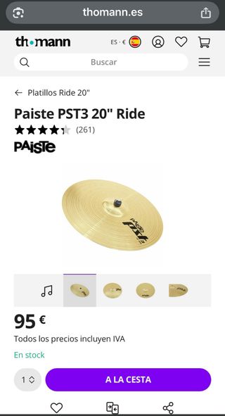 Platillo Paiste PST 3 Ride 20
