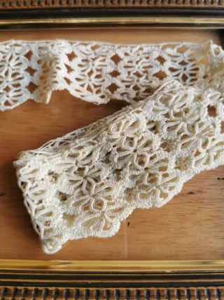 Encaje antiguo de ganchillo antiguo 1,23 M