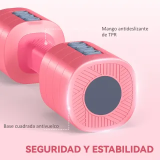 Mancuernas Ajustables 4 en 1 Rosa