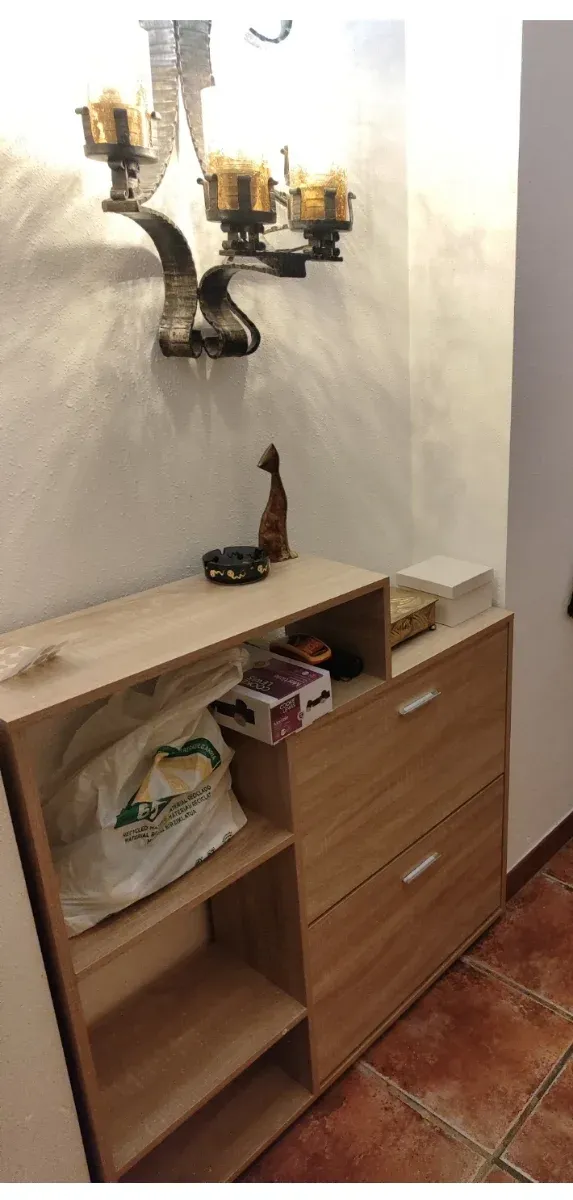 Lámpara forja antigua 4 tulipas