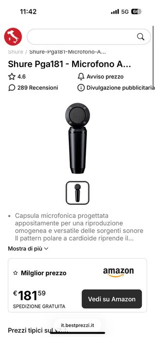 Microfono professionale per registrazione