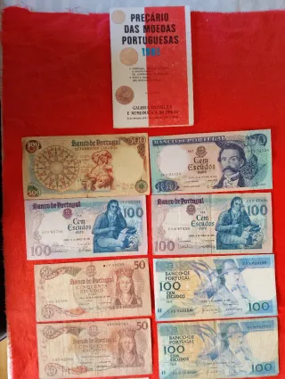 Notas de Escudo de Portugal - Vários Valores