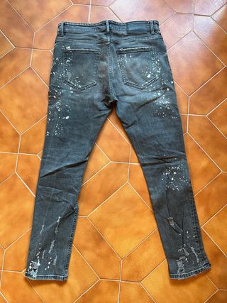 Pantalones Skinny Bershka Negros/Grises