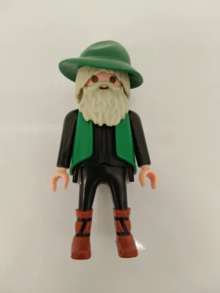 Playmobil pastor aldeano con toro Belén granja