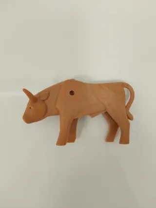 Playmobil pastor aldeano con toro Belén granja