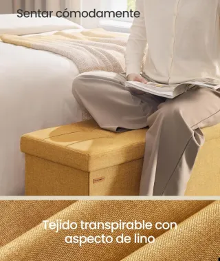 SONGMICS Mazie Colección - Puff Almacenaje, Banco