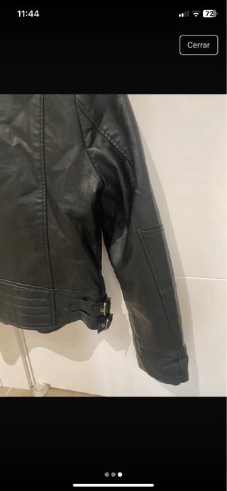 Chaqueta cuero mujer negra