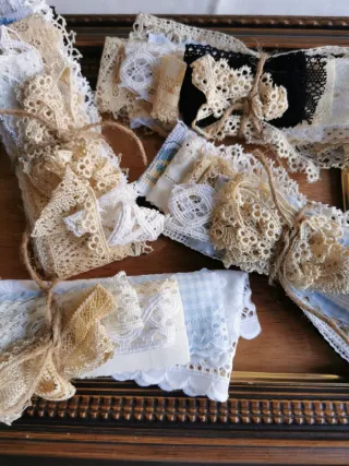 Lotes de encajes, puntillas antiguas