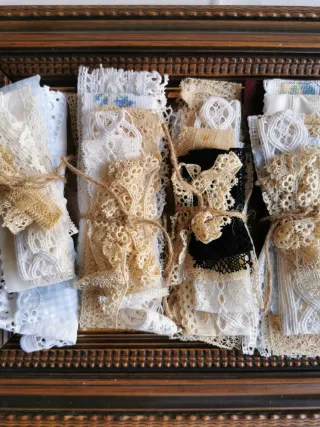 Lotes de encajes, puntillas antiguas