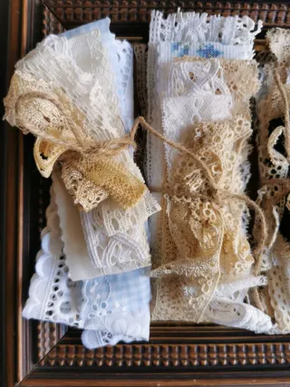 Lotes de encajes, puntillas antiguas