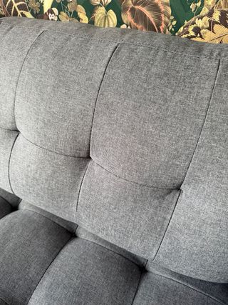 Sofá chaise longue gris de tela