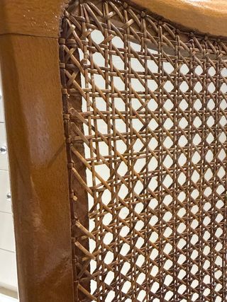 Silla vintage 70s madera y ratán