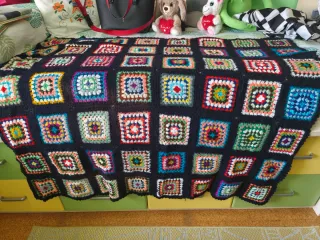 Manta crochet antigua multicolor