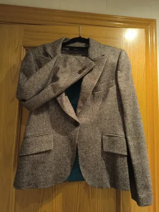 Traje de Chaqueta Cortefiel Talla 44 Marrón y Turq