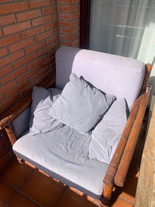 Butaca balinesa exterior bambú y tela