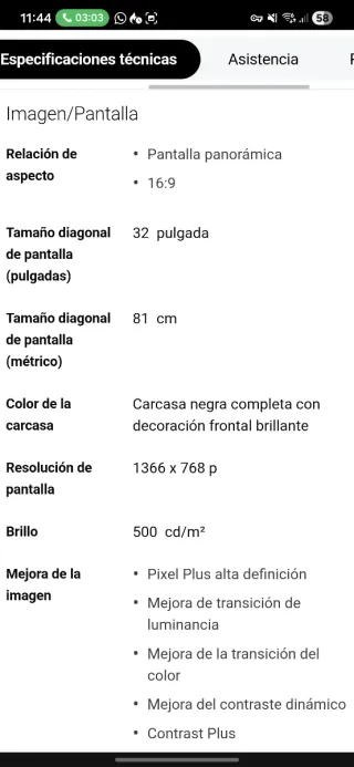 TV Philips 32PFL5522D/12 Negra