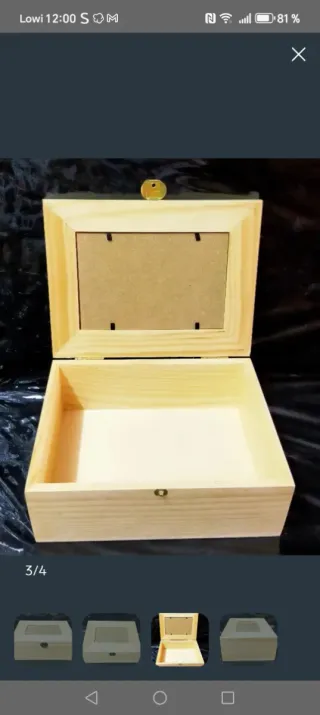Cajas  de pino  al natural con cristal nuevas
