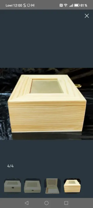 Cajas  de pino  al natural con cristal nuevas