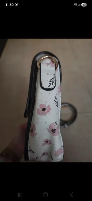 Bolso Parfois blanco y rosa